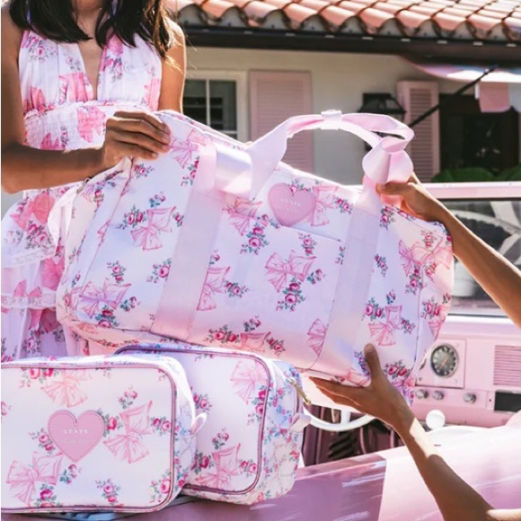 LOVESHACKFANCY STATE WEEKENDER BAG VIRAL ROSA BEAUX BOW PRINT - Picture 3 of 4